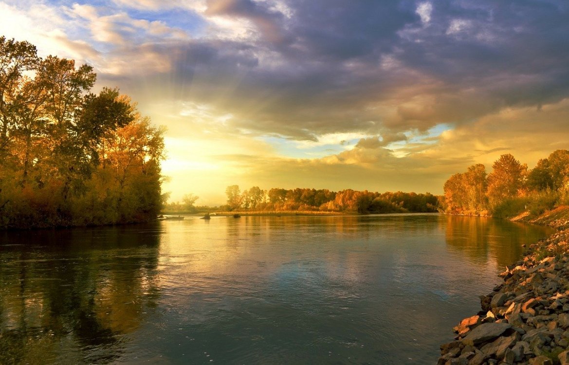 Autumn river landscape